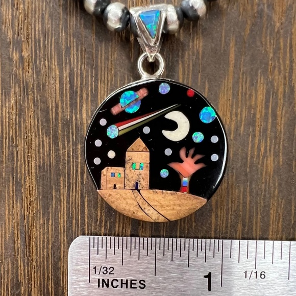 Native American Galaxy Inlay Pendant - Desert Home - Picture 3 of 4